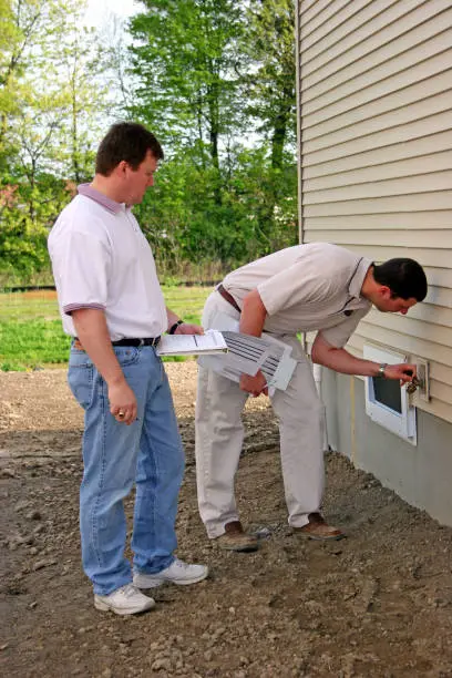 Two men inspecting home
