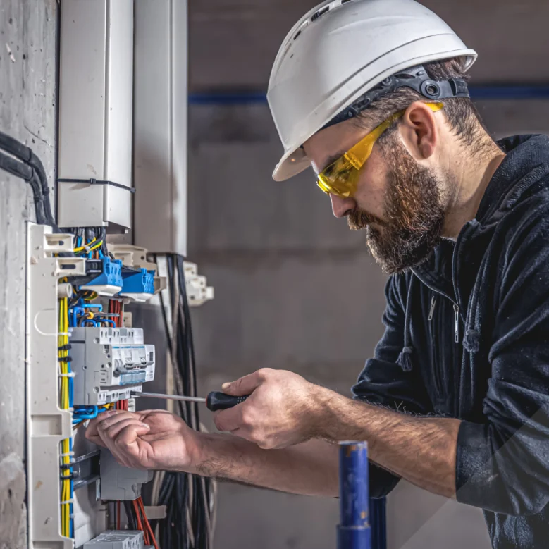 Low voltage contractor installing smart home wiring system